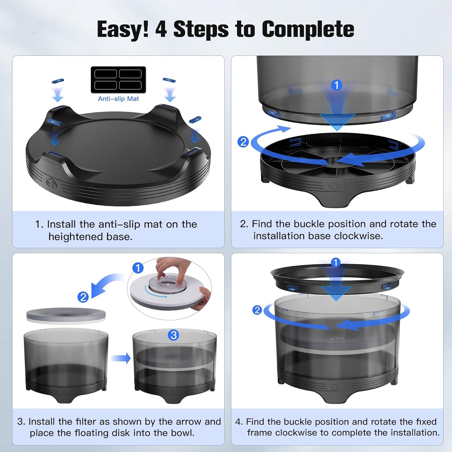 UPSKY 5.5L Dog Water Bowl,186oz Large Capacity No Spill Water Bowl for Dogs, Splash Proof Slow Water Feeder with Heightened Base, Anti-Slip Slow Drinking Pet Water Bowl for Messy Drinkers, B-Black