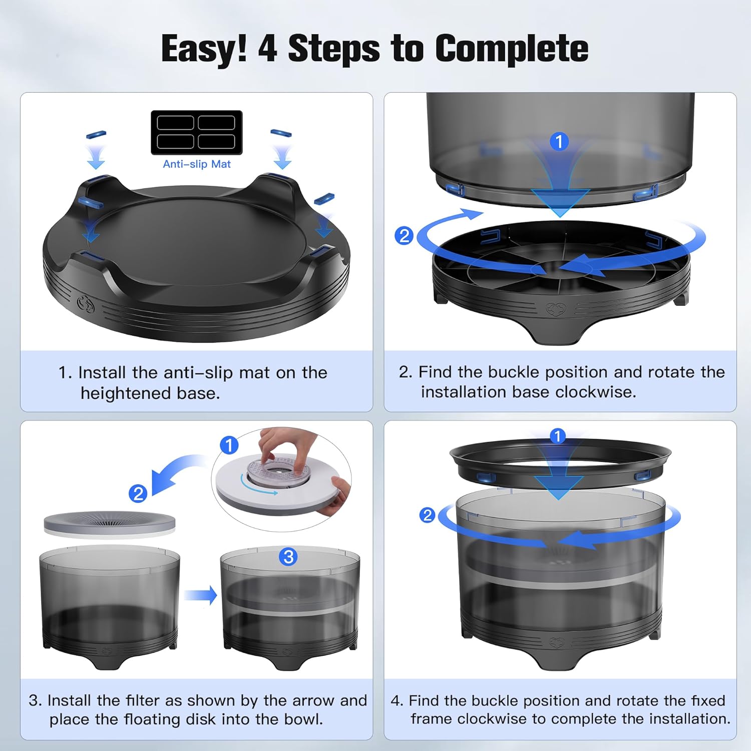 UPSKY 5.5L Dog Water Bowl,186oz Large Capacity No Spill Water Bowl for Dogs, Splash Proof Slow Water Feeder with Heightened Base, Anti-Slip Slow Drinking Pet Water Bowl for Messy Drinkers, B-Black