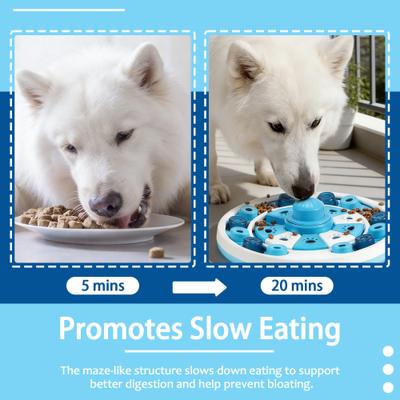 Decflow Interactive Food Dispensing Easy to Clean Puzzle Toy for Dogs & Cats with BB Rattle, Blue