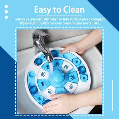 Decflow Interactive Food Dispensing Easy to Clean Puzzle Toy for Dogs & Cats with BB Rattle, Blue